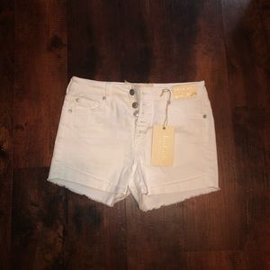 White jean shorts